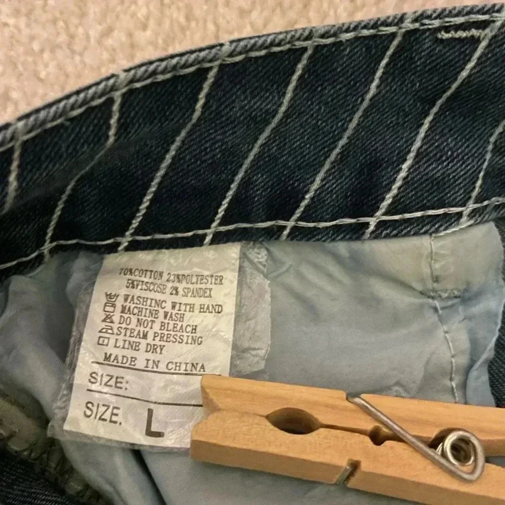 Super flare stretch high rise striped jeans-large NWOT